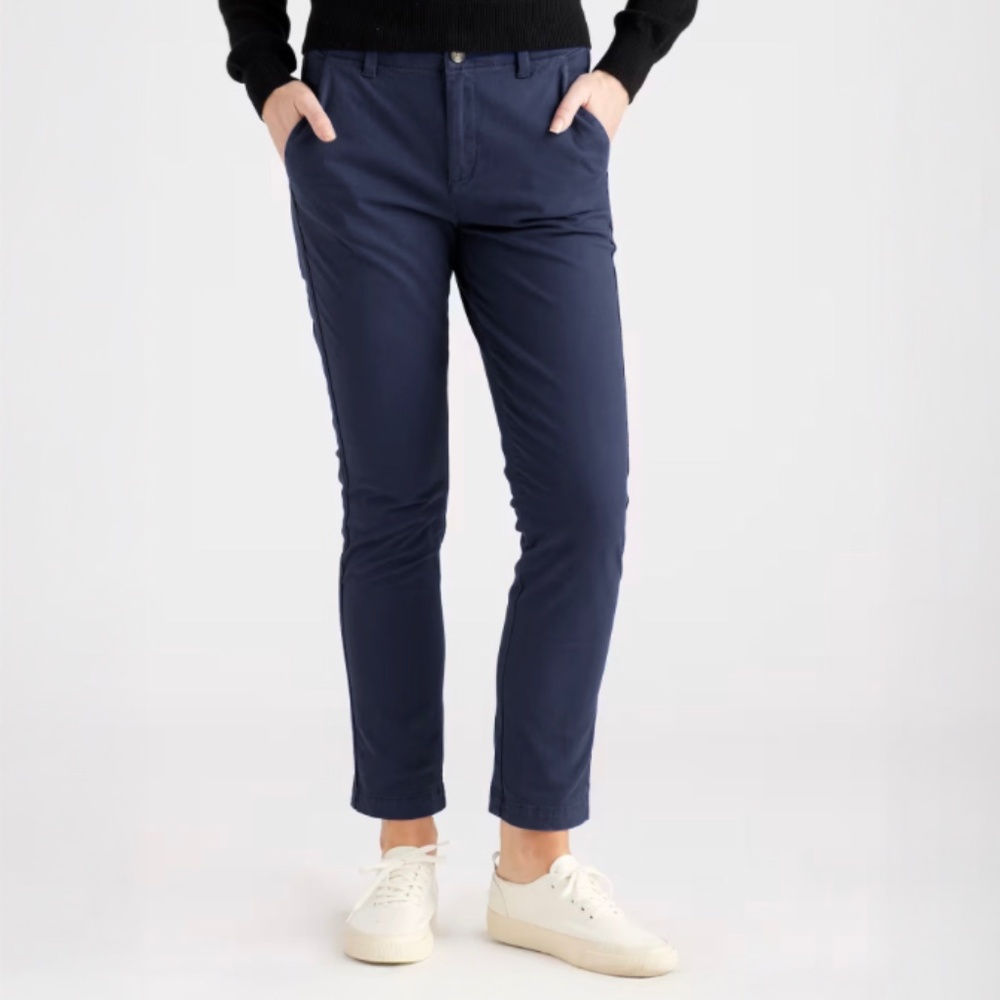 QUINCE Navy Organic Stretch Cotton Twill Girlfriend Chino Pants NWT size 26